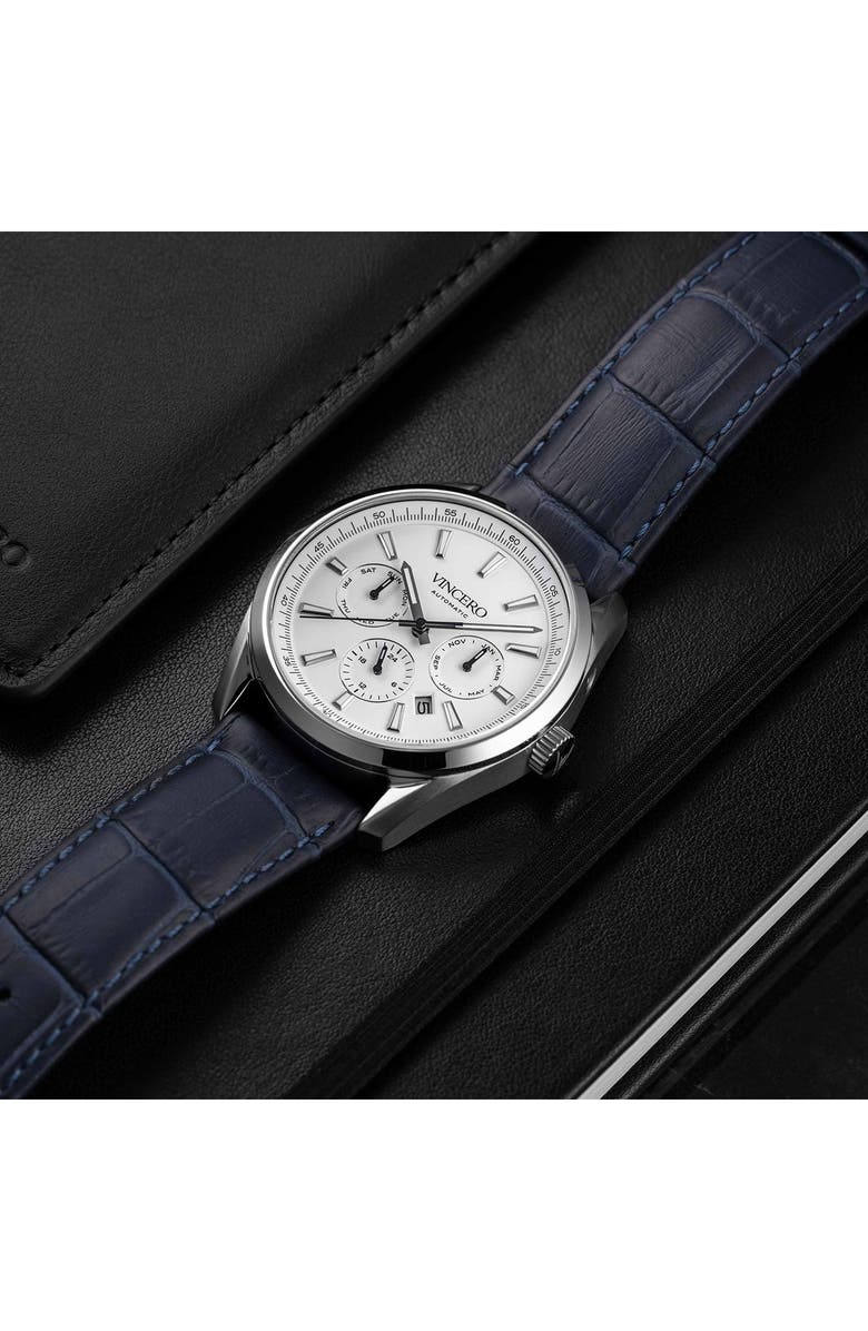 Vincero The Reserve Automatic Bracelet Watch, 41mm, Alternate, color, Blue Silver