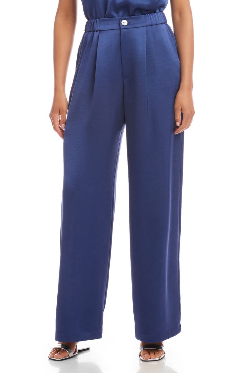 FIFTEEN TWENTY Sofi Satin Wide Leg Pants, Main, color, Deep Blue