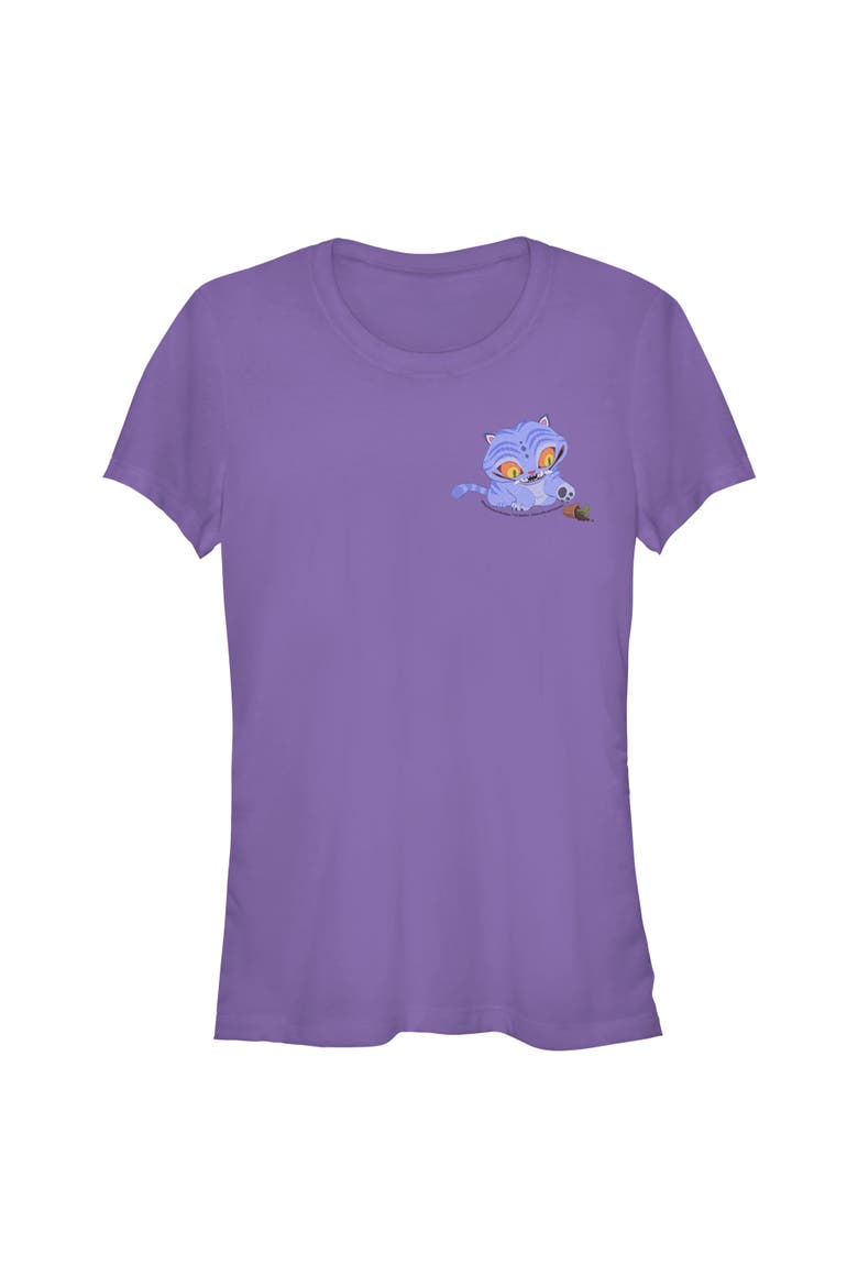 Juniors KPop Demon Hunters Mischievous Derpy Pocket T Shirt, Main, color, Purple