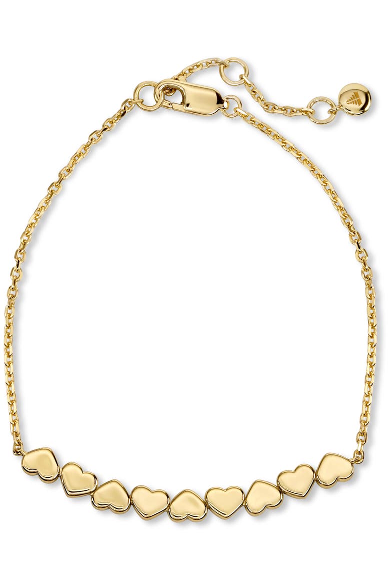 Sweet Heart Chain Bracelet in Gold Plated Sterling Silver, Alternate, color, Yellow Gold