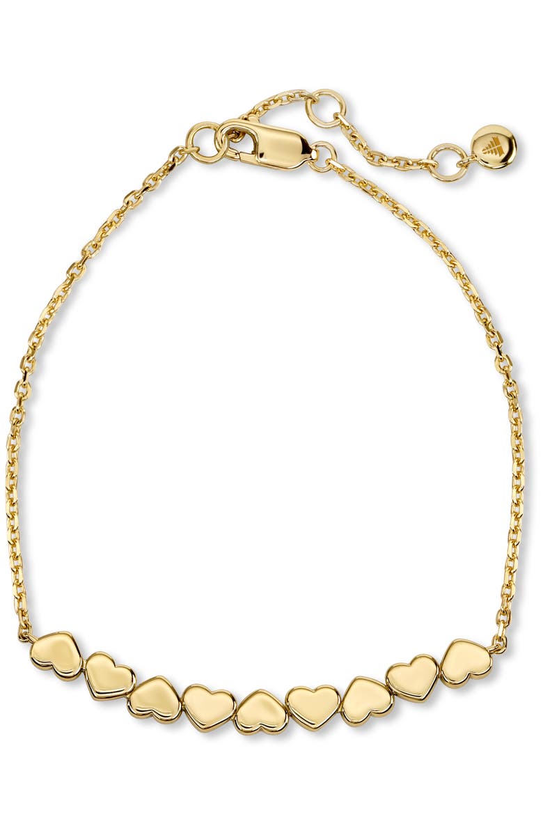 DEVATA Sweet Heart Chain Bracelet in Gold Plated Sterling Silver, Alternate, color, Yellow Gold