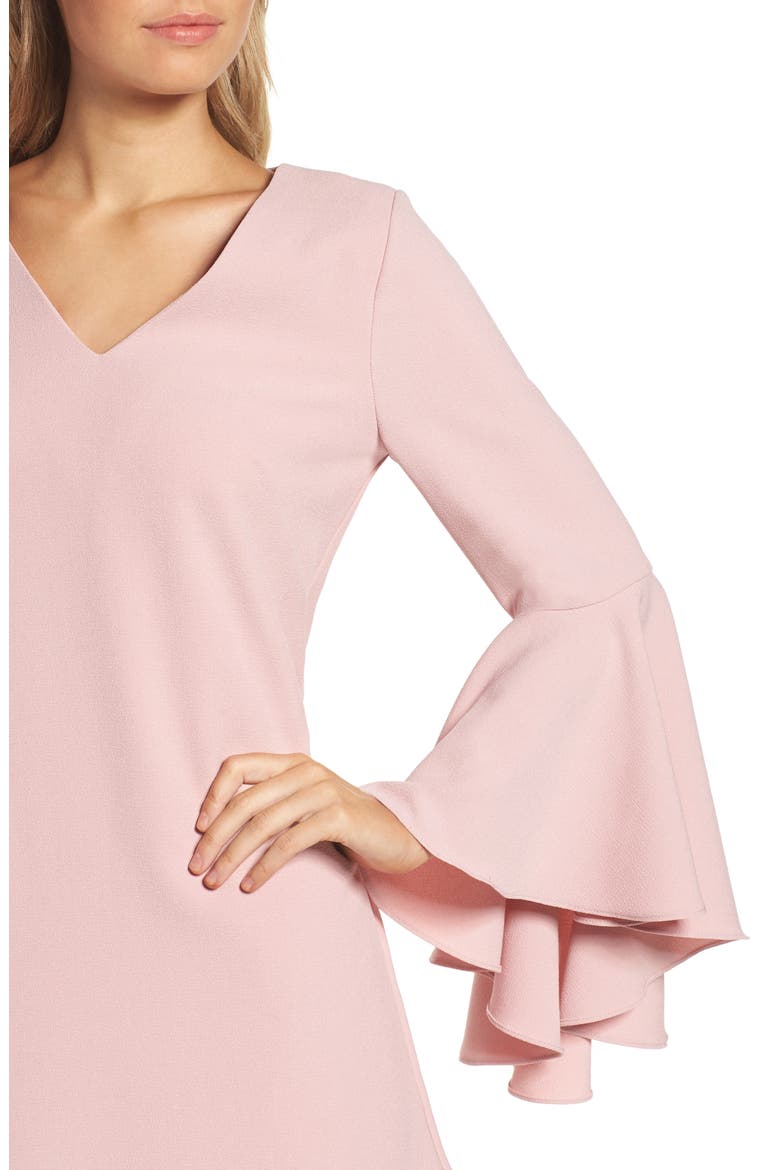 Bell Sleeve Sheath Dress, Alternate, color, BLUSH