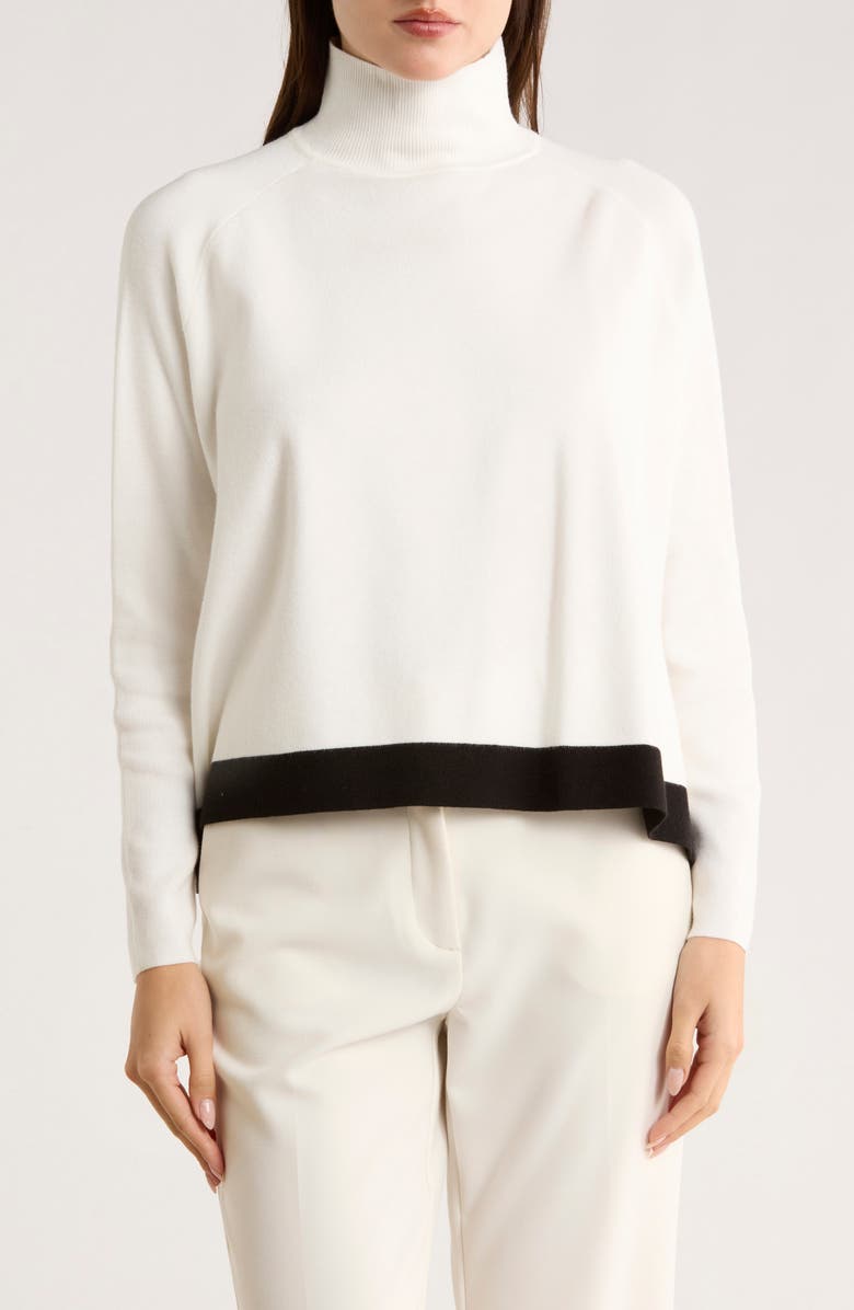 PATRIZIA LUCA Oversize Colorblock Sweater, Main, color, Off White