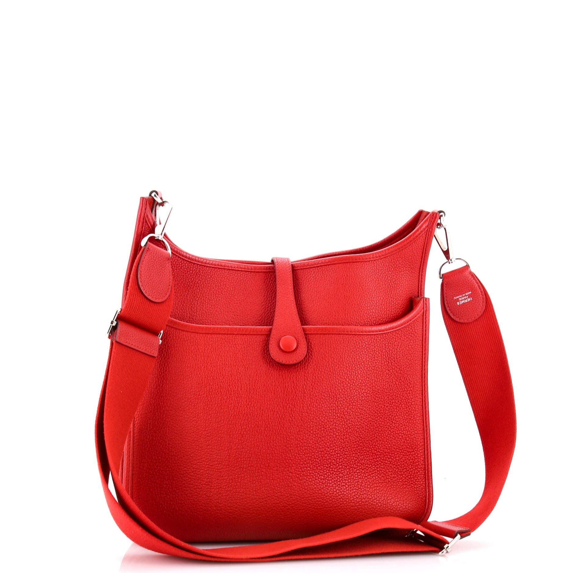 Pre-Owned Hermes Evelyne Bag Gen III Clemence PM, Alternate, color, Rouge Vif
