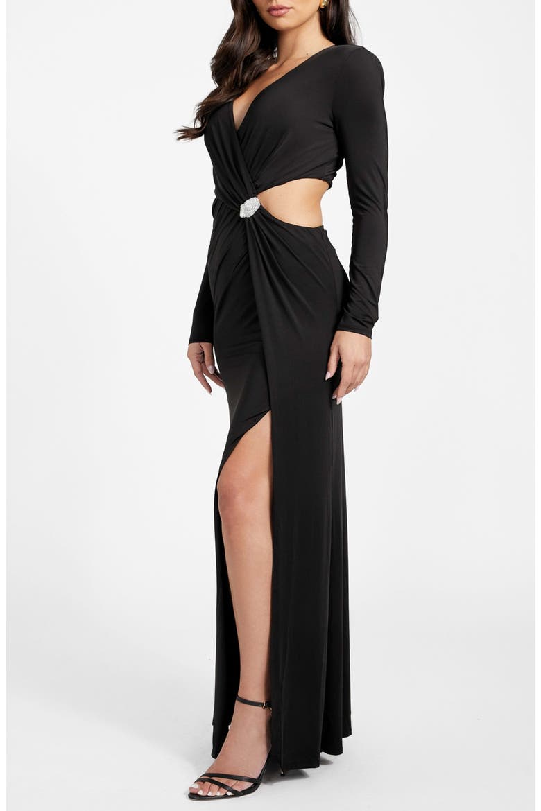 Elsa Long Sleeve Maxi Dress, Alternate, color, JBLACK-BLACK