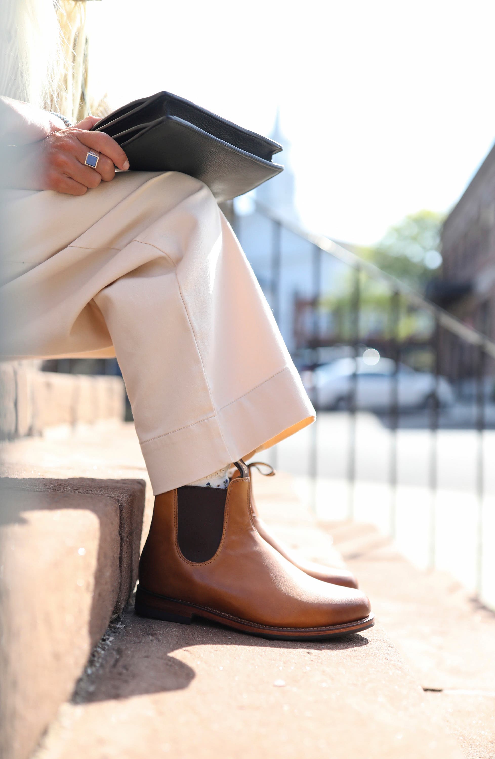 Heritage Chelsea Leather Boot, Alternate, color, CHESTNUT