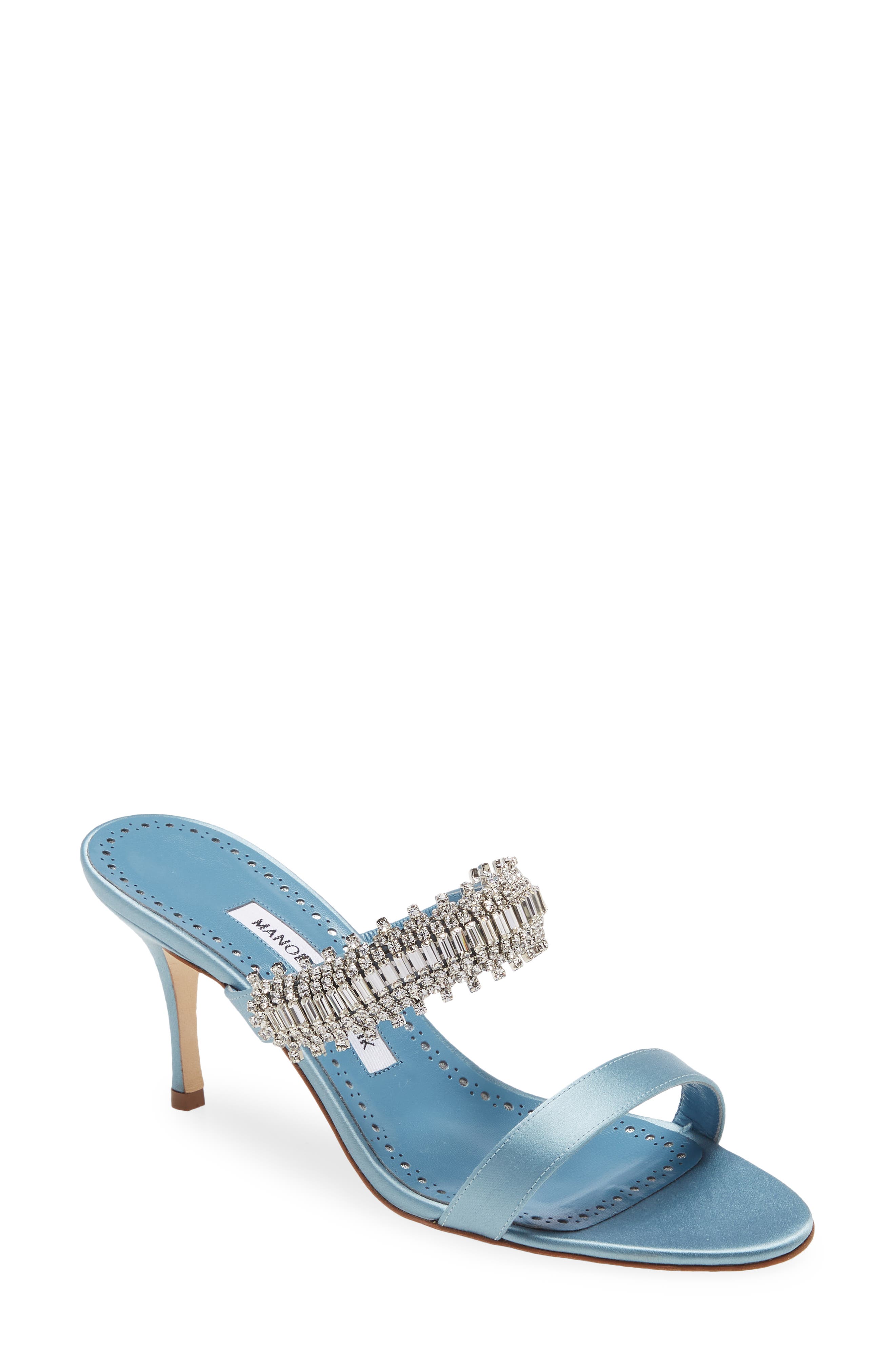 Manolo Blahnik Sako Crystal Embellished Sandal, Main, color, 