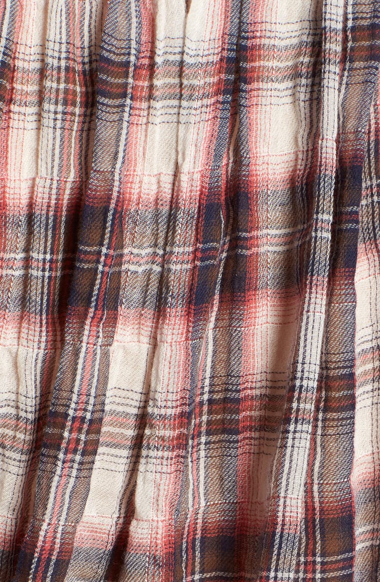 Velvet by Graham & Spencer Flutter Sleeve Plaid Top, Alternate, color, 