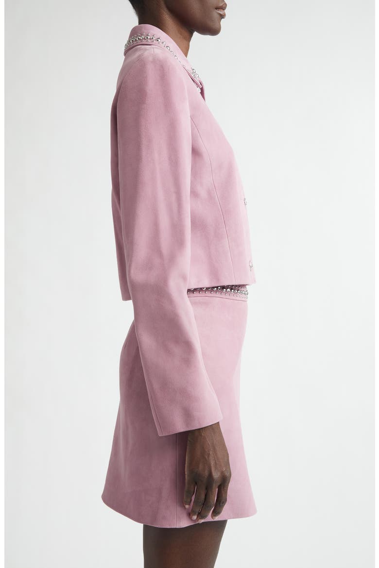 Studded Collar Suede Jacket, Alternate, color, DUSTY MAUVE