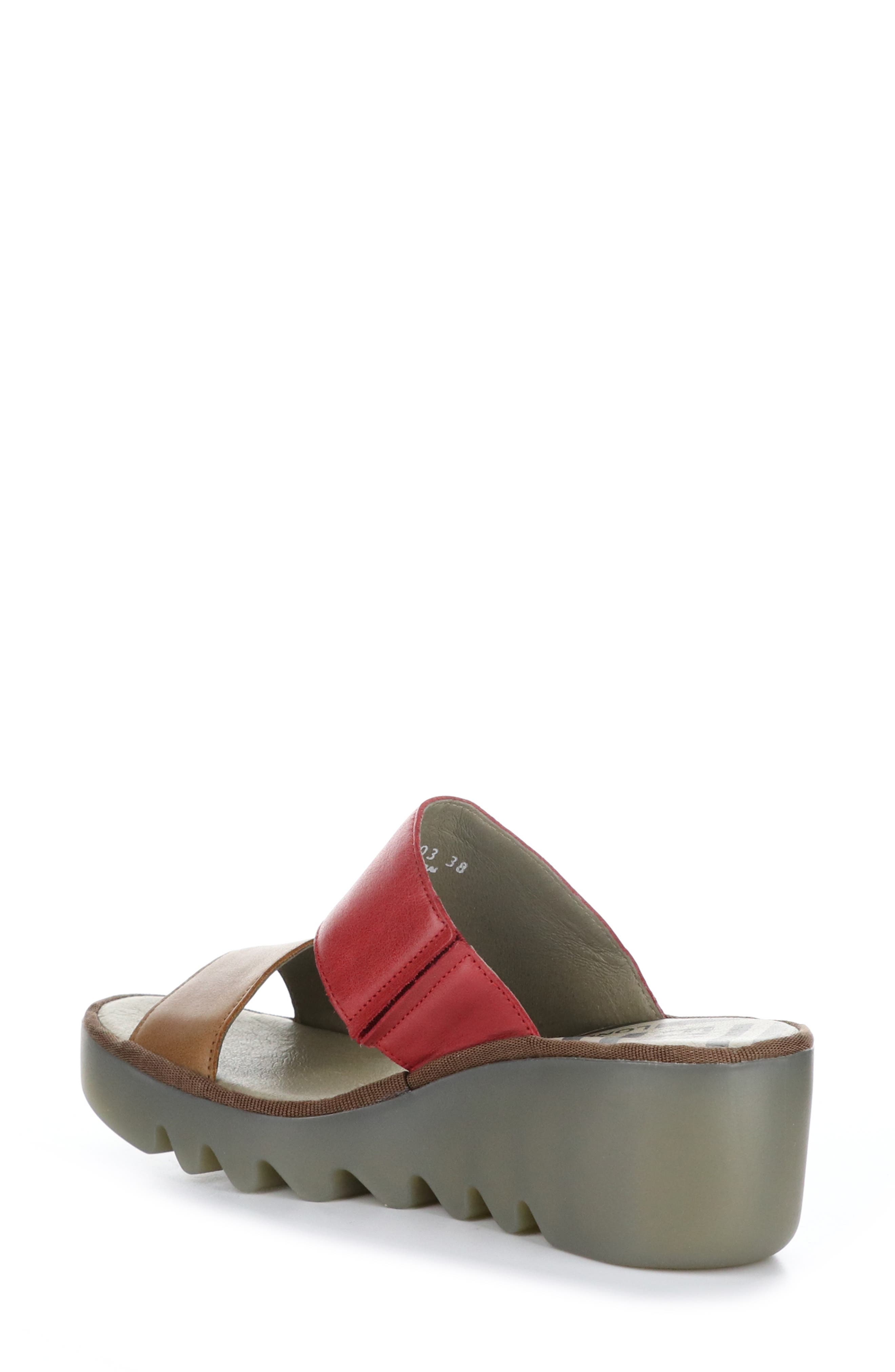 Fly London Besy Platform Sandal, Alternate, color, 003 Tan/Cherry Red V
