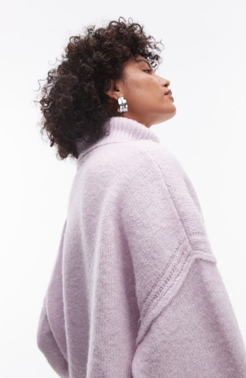 TOPSHOP TOPSHOP RELAXED FIT EXPOSED SEAM TURTLENECK SWEATER 