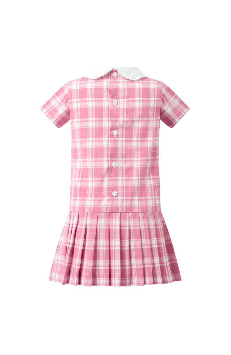 Rachel Riley Pink Check Dropped Waist  Dress, Alternate, color, Pink