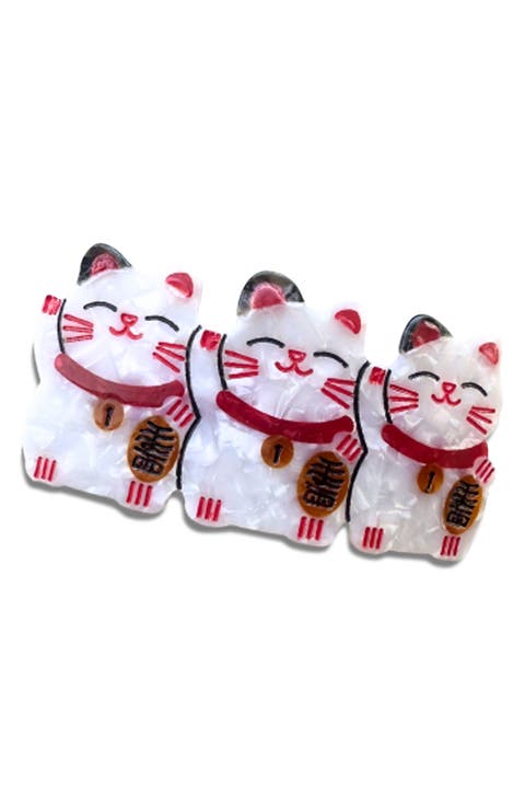 Lucky Cats French Barrette