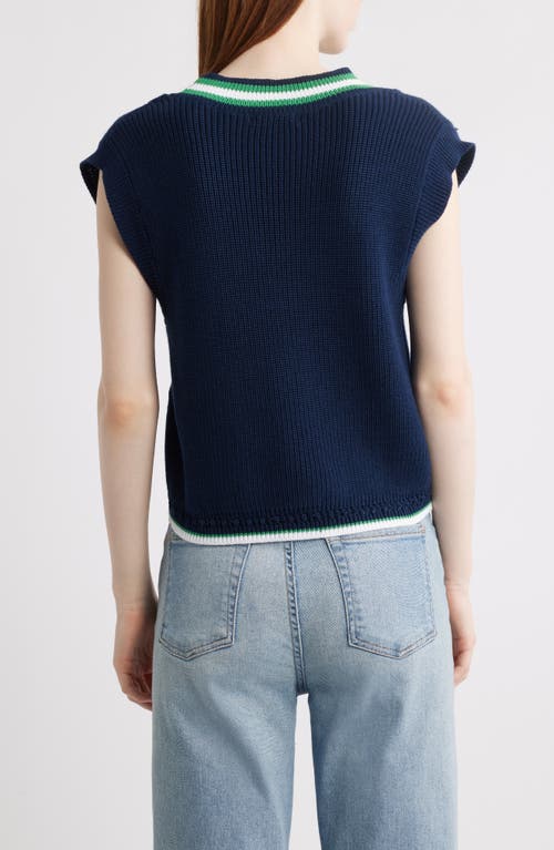 525 Wendy Varsity Vest In Dark Blue Multi