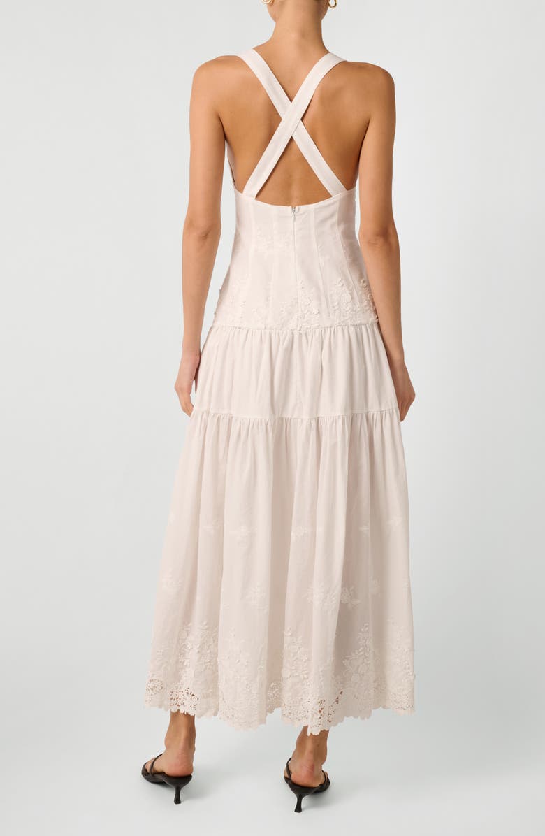 drop waist tiered dress Franni Shirred Drop Waist Mini Dress White main image 1