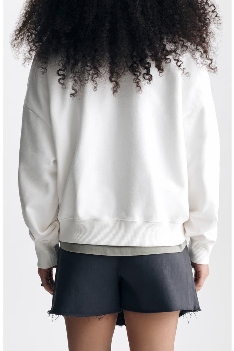 Brooklyn Oversize Half Zip Cotton Sweatshirt, Alternate, color, ANTIQUE WHITE