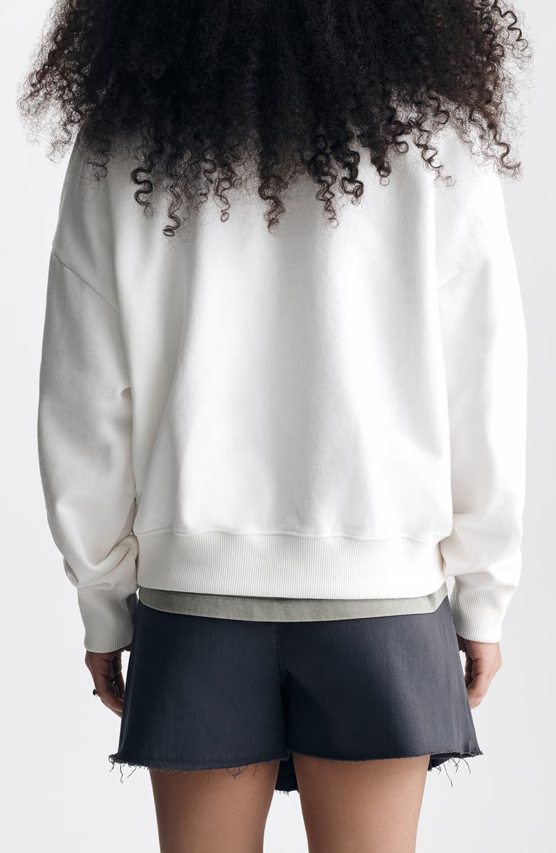 Brooklyn Industries Brooklyn Oversize Half Zip Cotton Sweatshirt, Alternate, color, Antique White