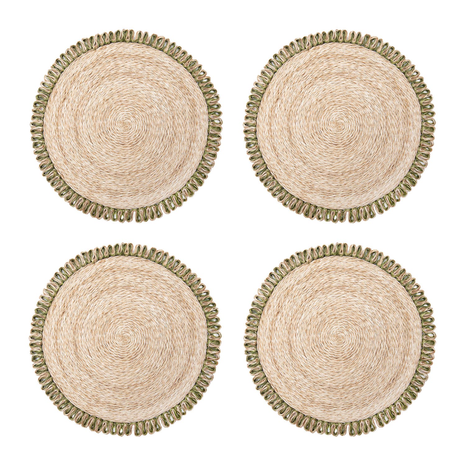 Natural, Olive Green 15" Round