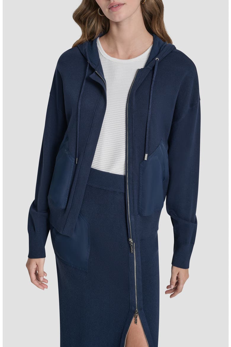 Mixed Media Hoodie, Alternate, color, HUDSON BLUE