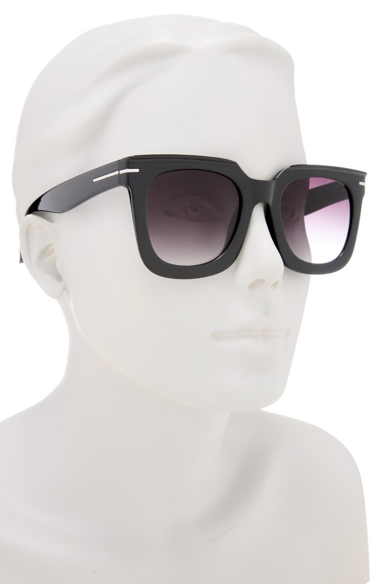 Vince Camuto Glam 136mm Gradient Square Sunglasses, Alternate, color, Black