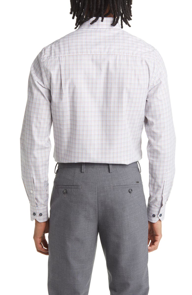 Duchamp Tailored Fit Plaid Dress Shirt, Alternate, color, 