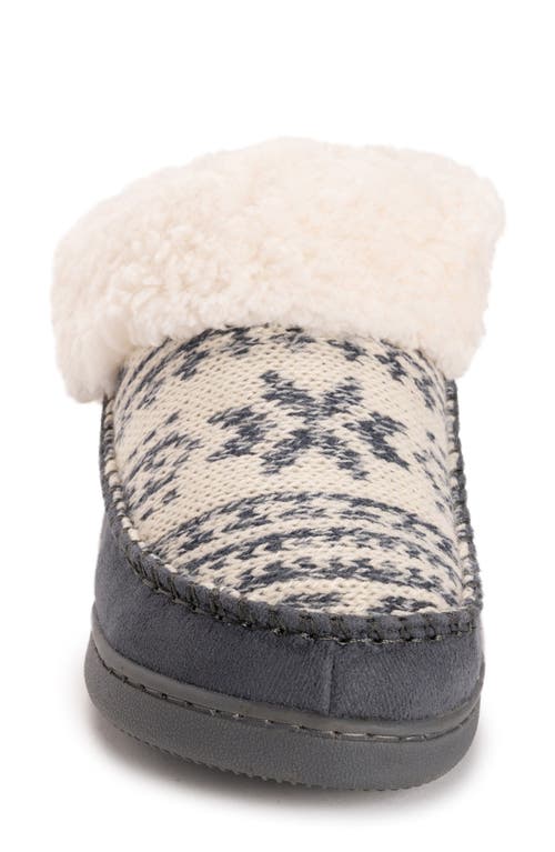 Muk Luks Minerva Faux Shearling Slipper In Gray