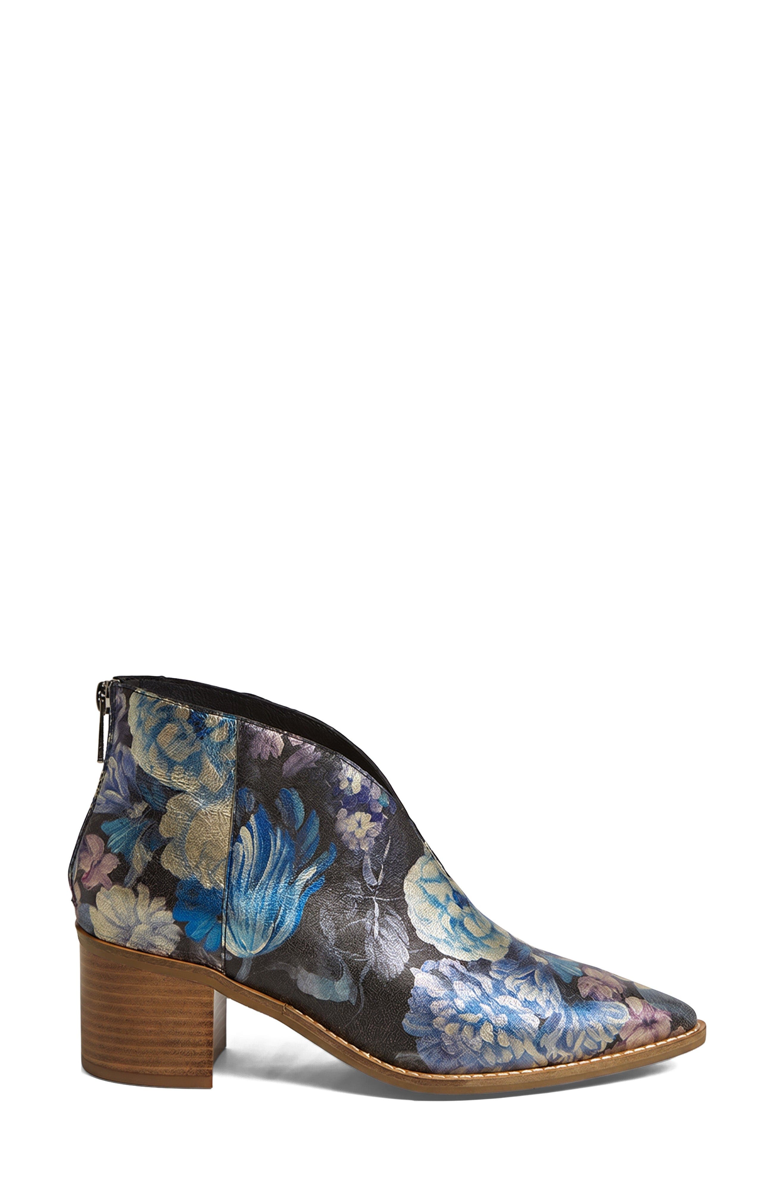 Fernada Heeled Boot, Alternate, color, Blue Vintage Floral Leather