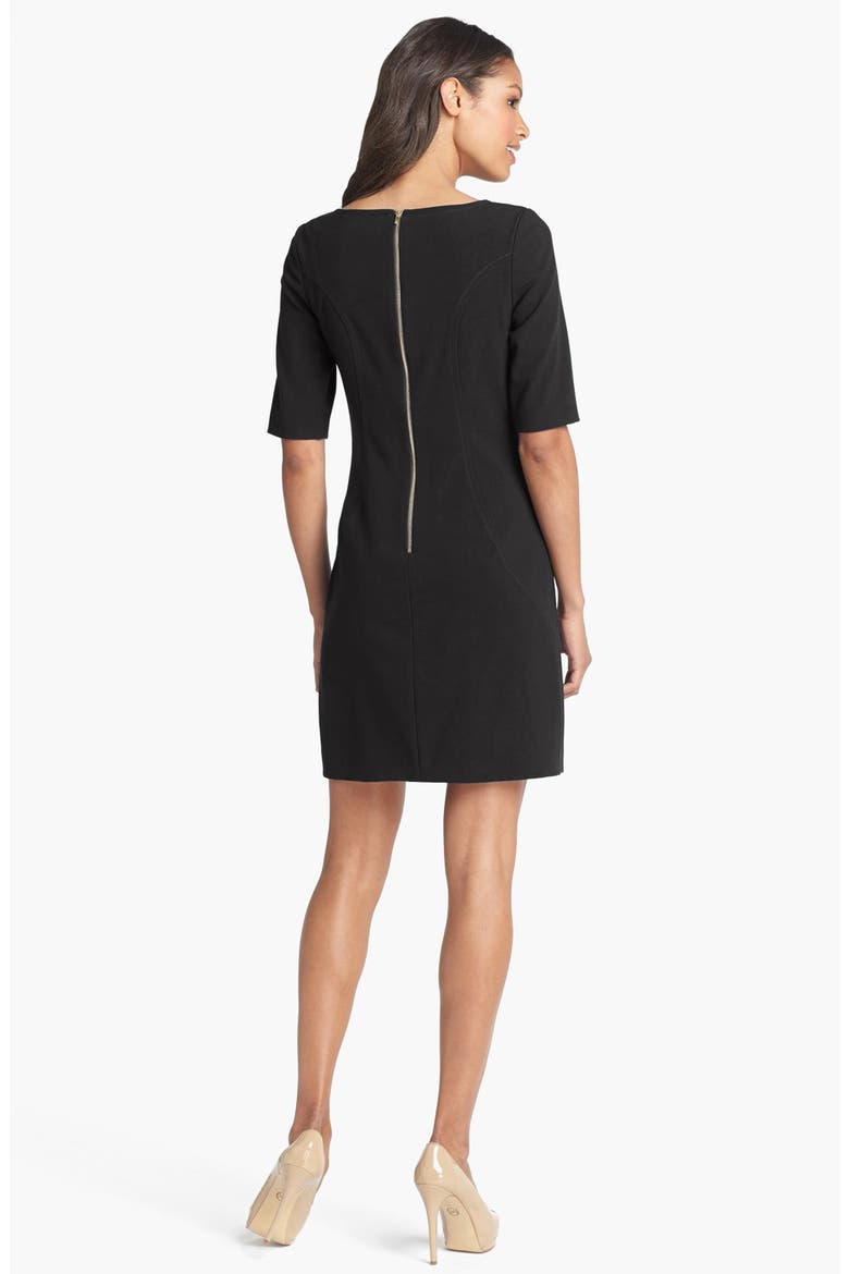 Seamed A-Line Dress, Alternate, color, Black