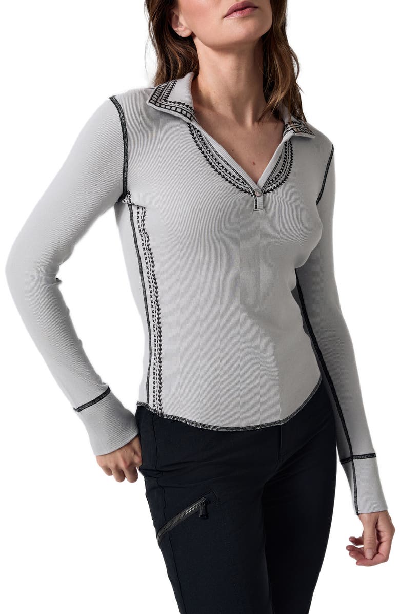 Alp N Rock Asher Embroidered Polo, Alternate, color, Silver