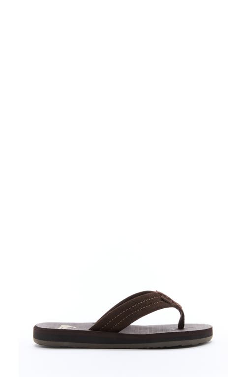 Quiksilver Kids' Carver Suede Core Flip-flop In Burgundy