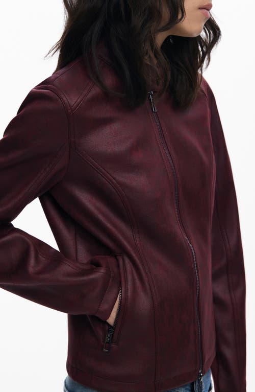 Desigual Faux Leather Jacket In Purple
