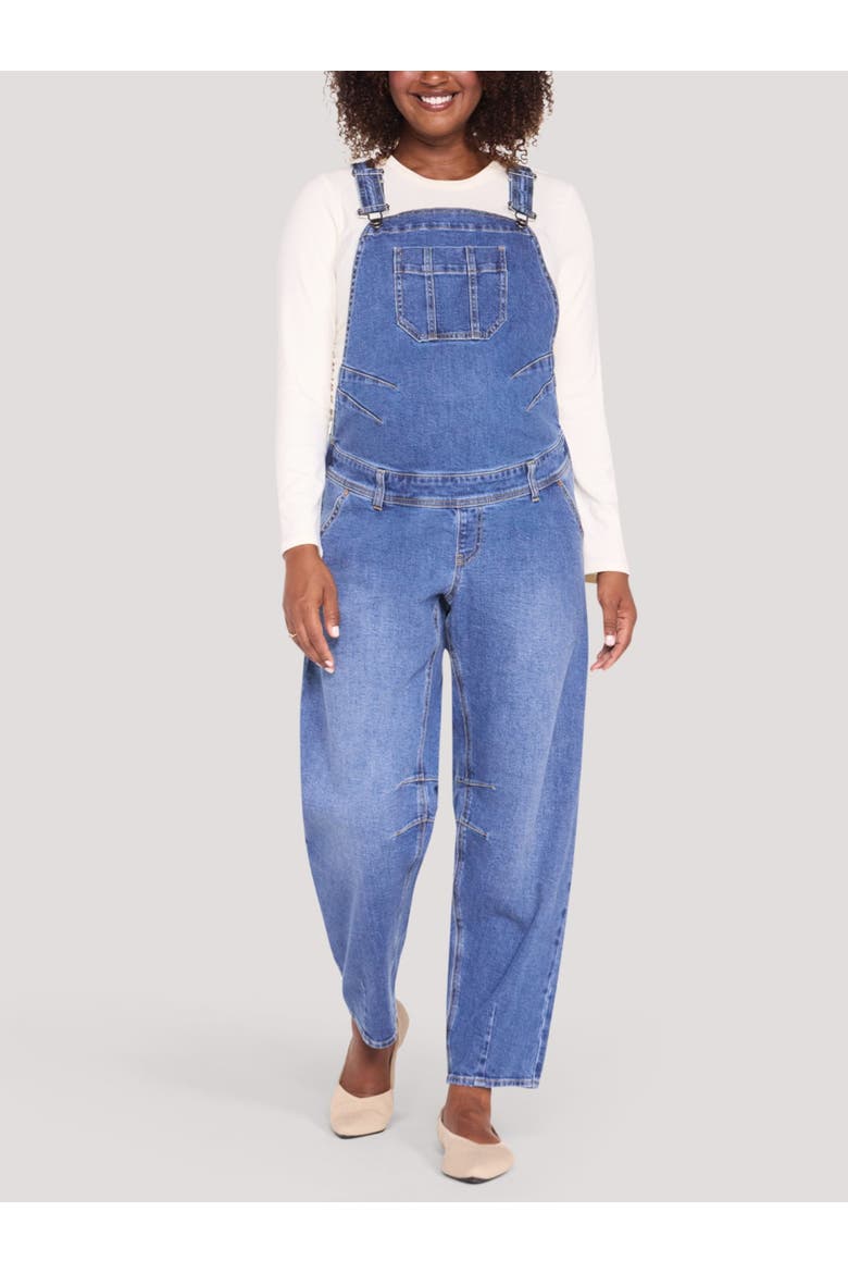 Barrel Leg Denim Overall, Main, color, Metz Medium Wash