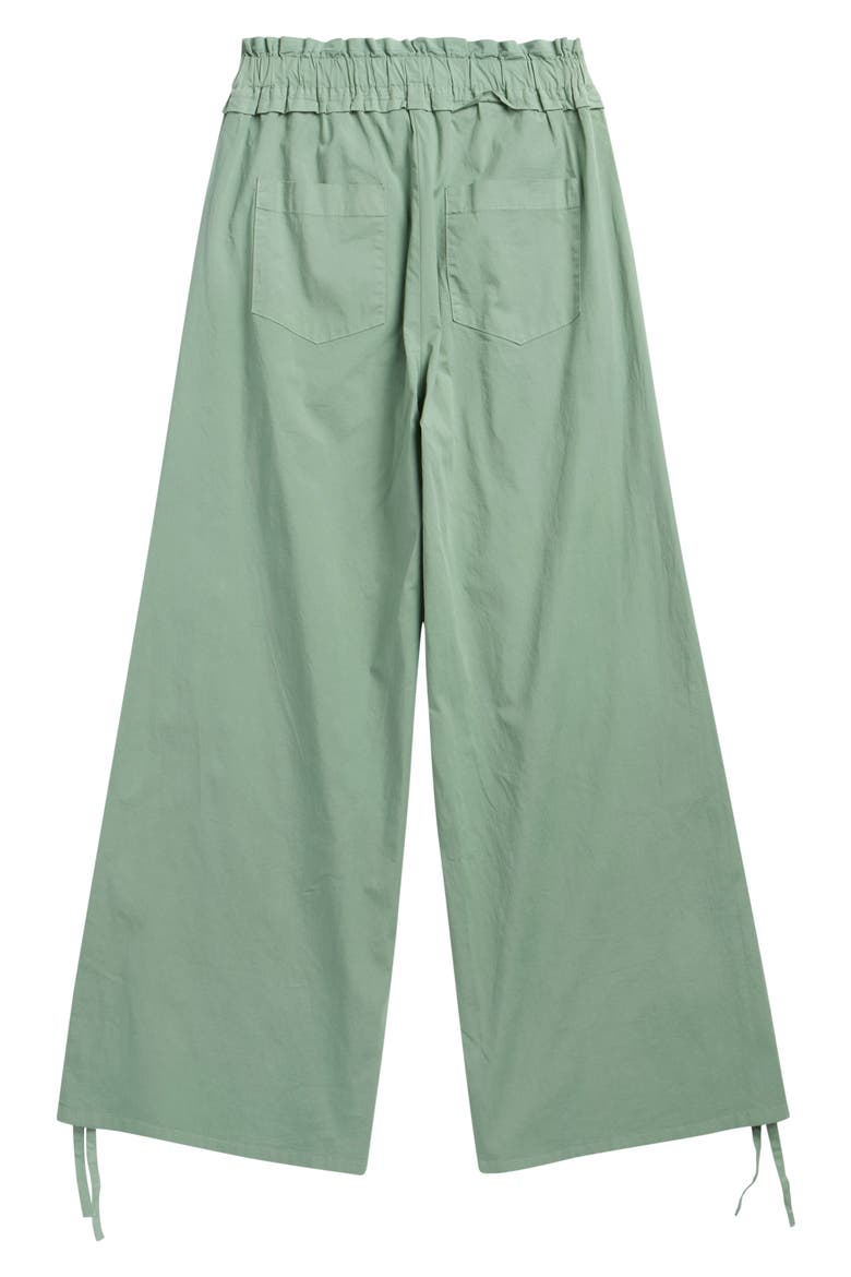 Kids' Cotton Poplin Wide Leg Pants, Alternate, color, SAGE