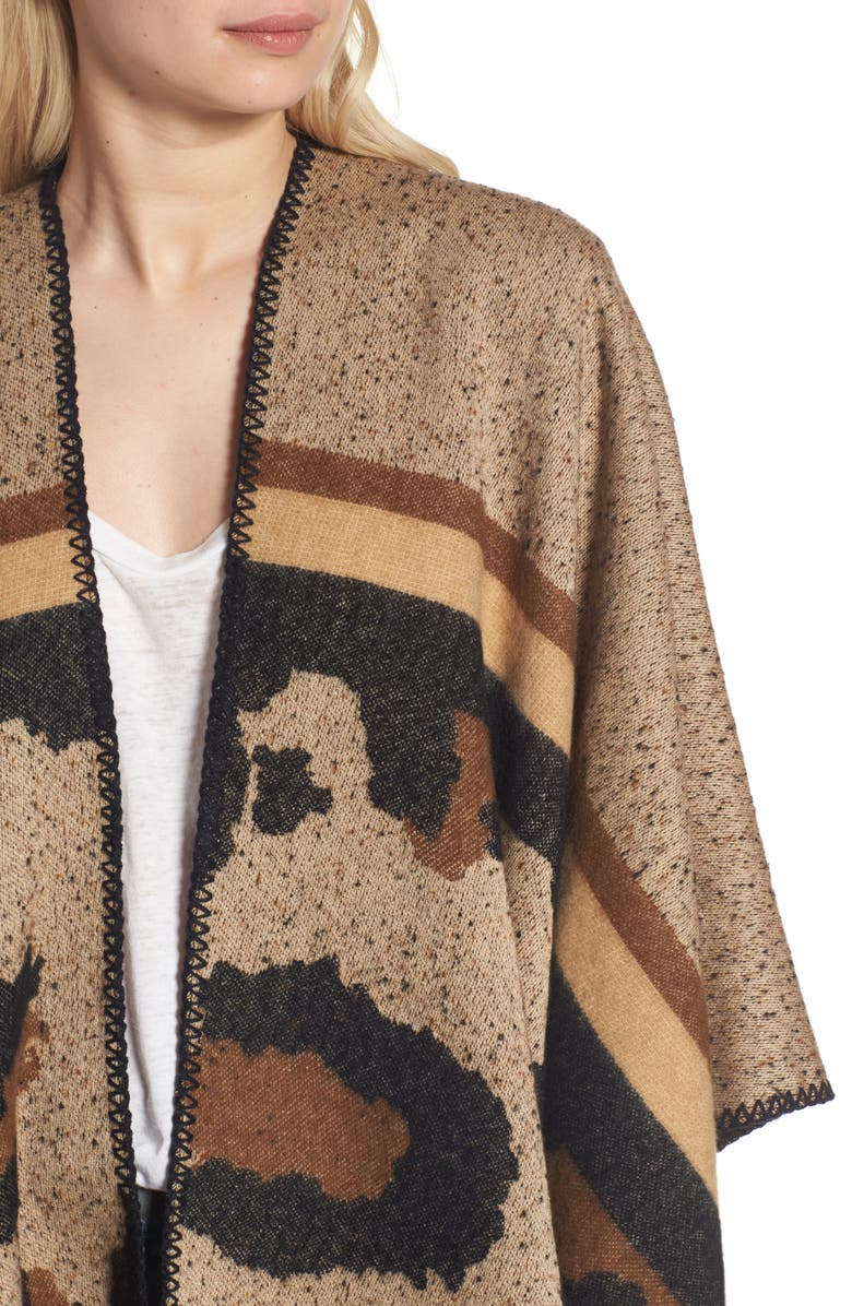 BP. BP Leopard Print Ruana, Alternate, color, 