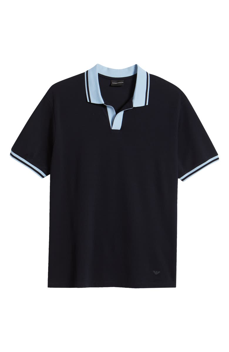 Emporio Armani Tipped Johnny Collar Polo, Alternate, color, 