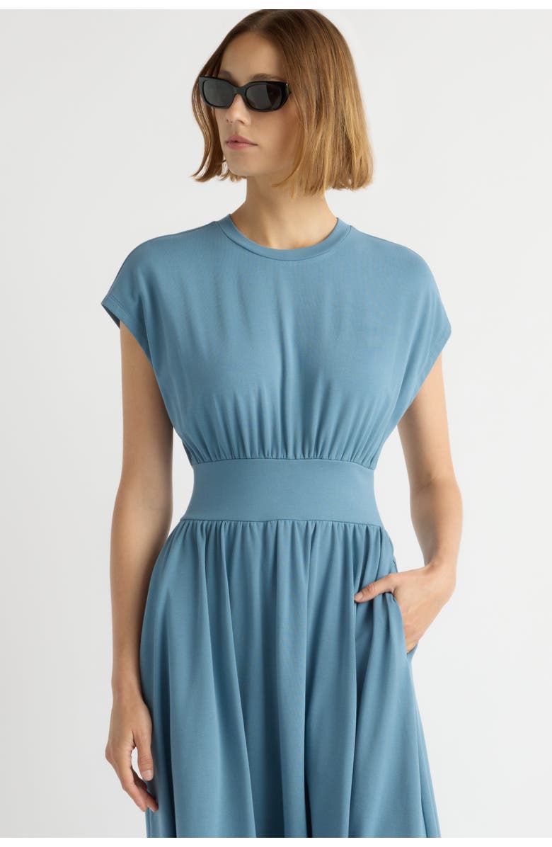 Modern Citizen Prima Jersey Midi Dress, Alternate, color, Dusty Blue