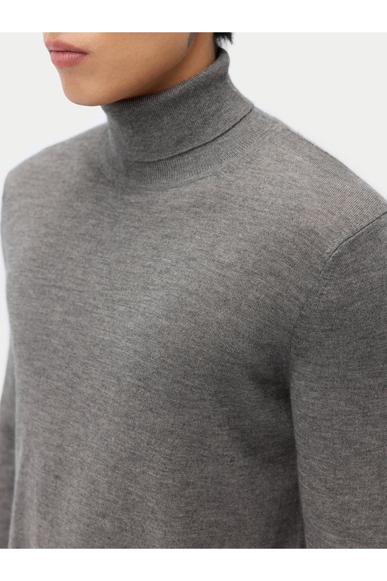 Cashmere-Silk Turtleneck Sweater, Alternate, color, dim gray