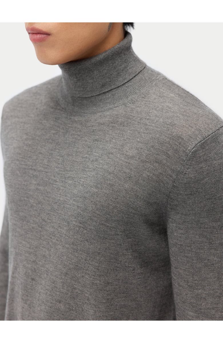 GOBI Mongolian Cashmere Cashmere-Silk Turtleneck Sweater, Alternate, color, Dim Gray