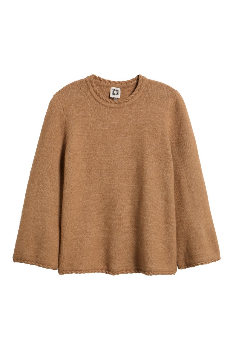 Braided Trim Sweater, Alternate, color, VICUNA