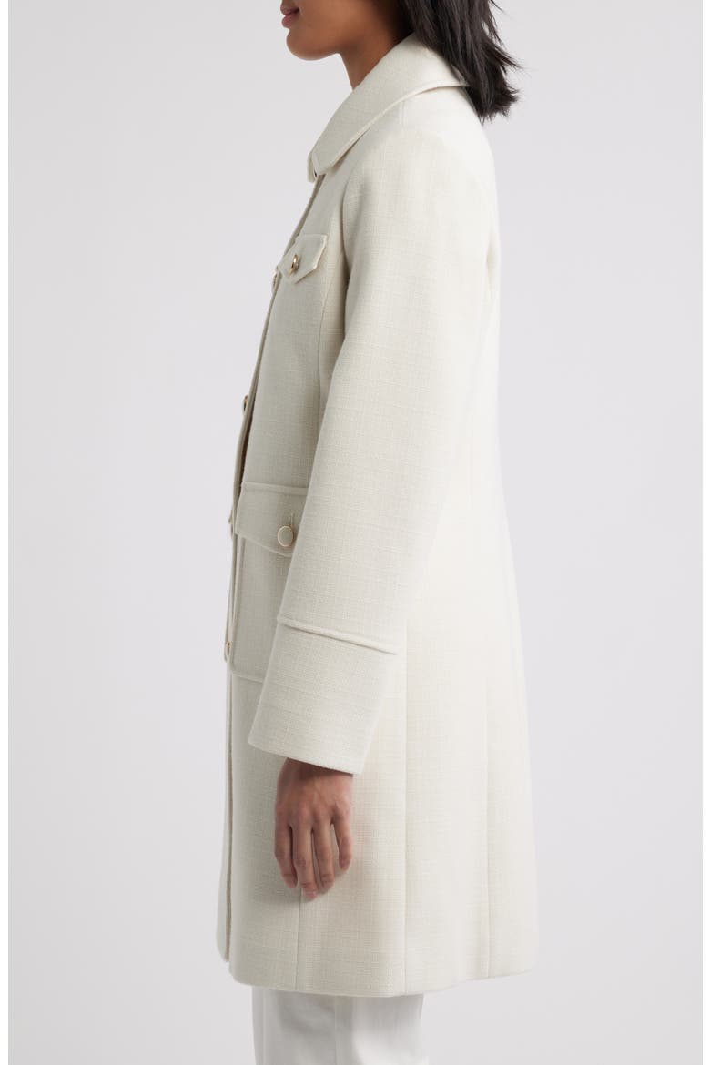 Textured Flap Pocket Coat, Alternate, color, IVORY