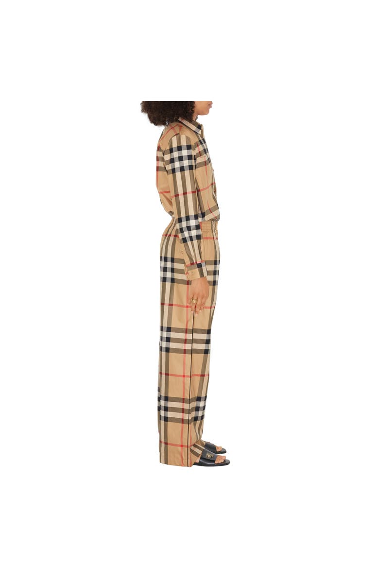 Burberry Check Cotton Trousers, Alternate, color, Archive Beige