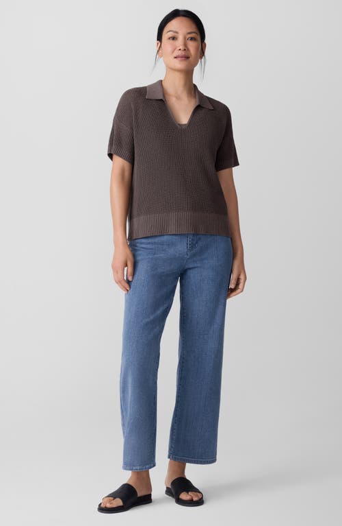 Eileen Fisher High Waist Ankle Straight Leg Jeans In Blue
