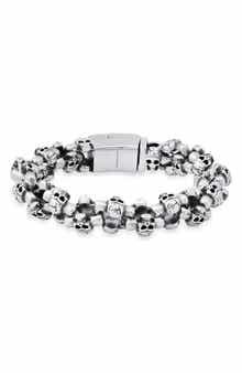 HMY JEWELRY Stainless Steel Skull Chain Bracelet