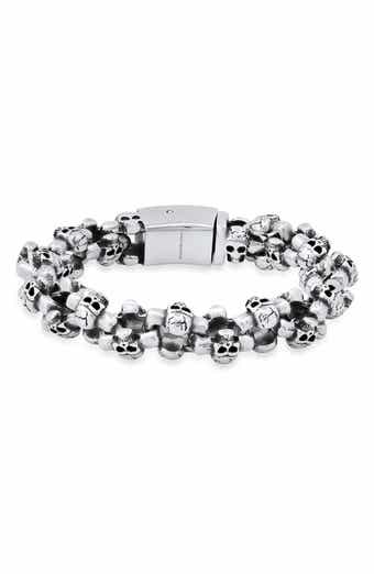 HMY JEWELRY Stainless Steel Skull Chain Bracelet