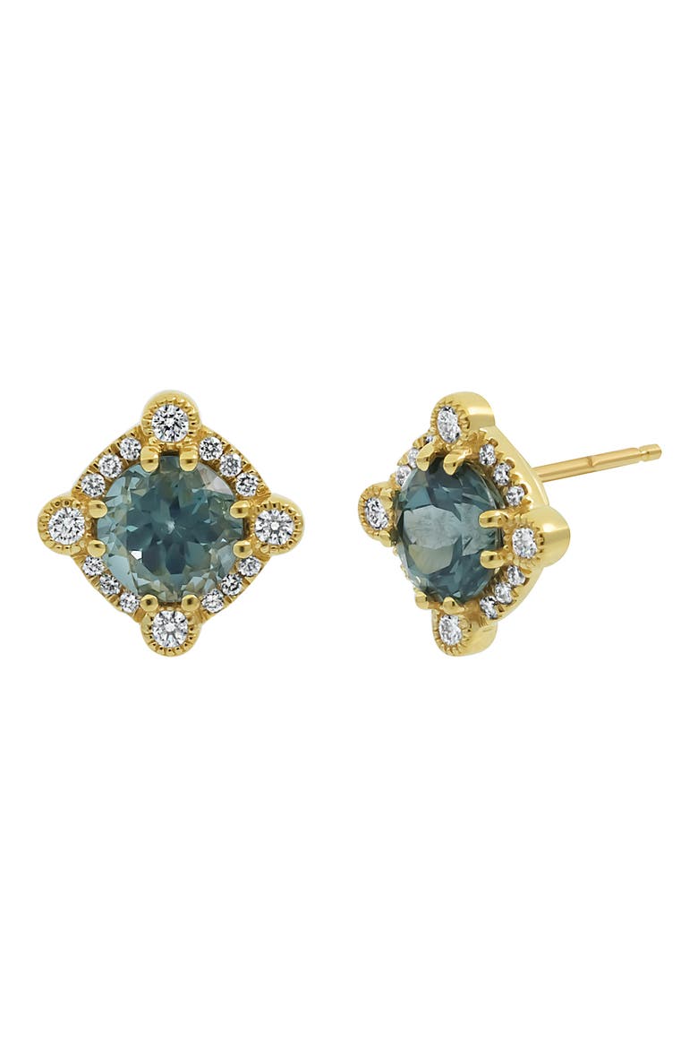 Spinel & Diamond Stud Earrings (Nordstrom Exclusive), Main, color, 18K YELLOW GOLD