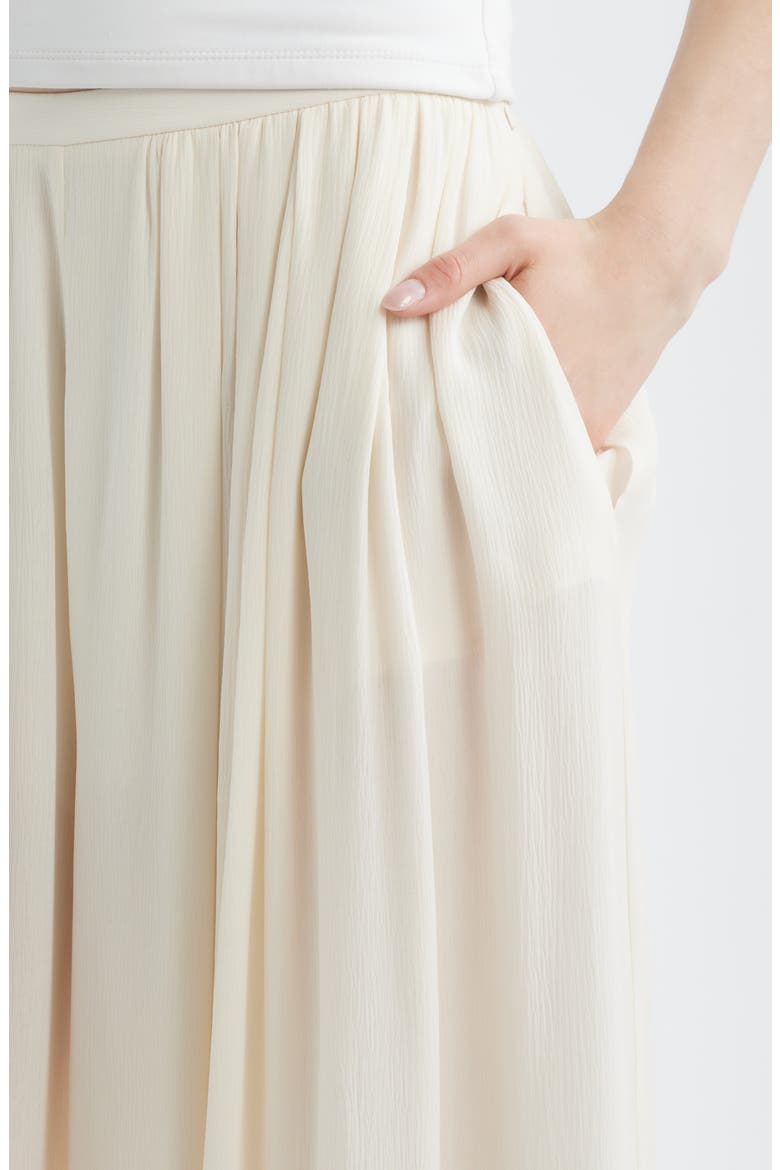The Wave Silk Chiffon Pants, Alternate, color, CREAM