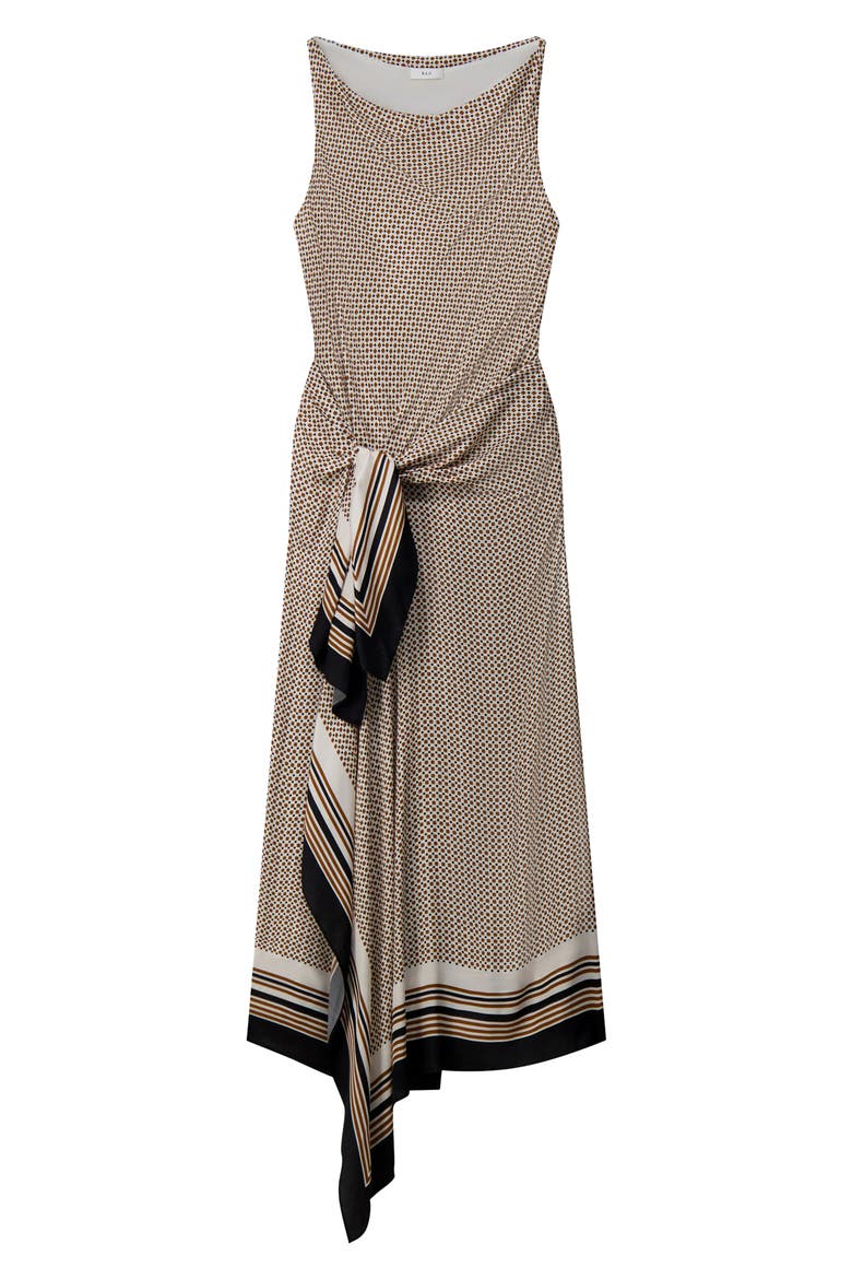 Aliana Sleeveless Maxi Dress, Alternate, color, BLACK/ CARAMEL DOTTED