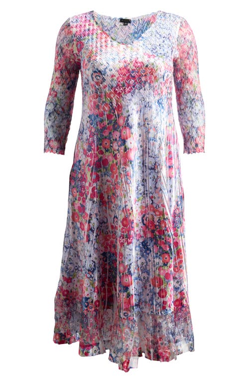 KOMAROV KOMAROV FLORAL SATIN CHARMEUSE & LACE COCKTAIL DRESS
