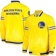 STARTER Men's Starter Gold Golden State Warriors Slider Satin Full-Snap Varsity Jacket