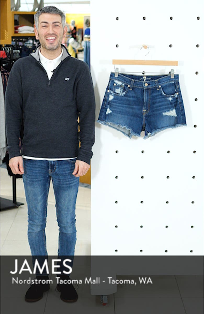 <sup>®</sup> High Waist Destroyed Cutoff Denim Shorts, sales video thumbnail